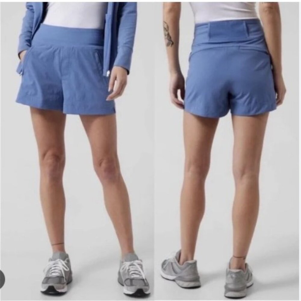 EUC Athleta Trekkie North Athletic Hiking Shorts in Cottage Blue